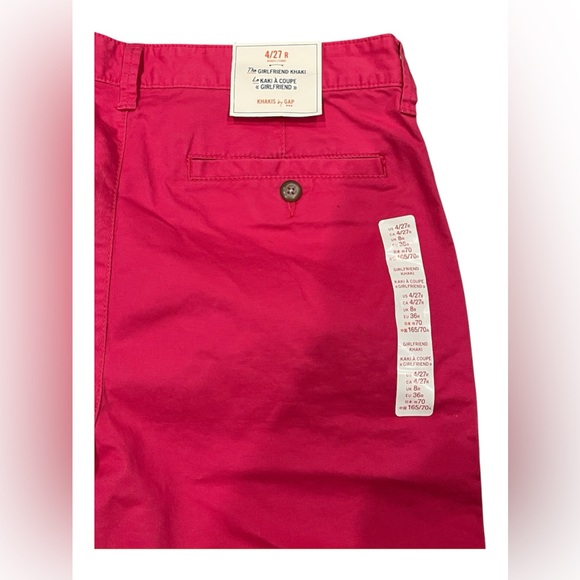 NWT Pink Khakis by Gap Girlfriend Khaki 4R Ankle length - Picture 5 of 8